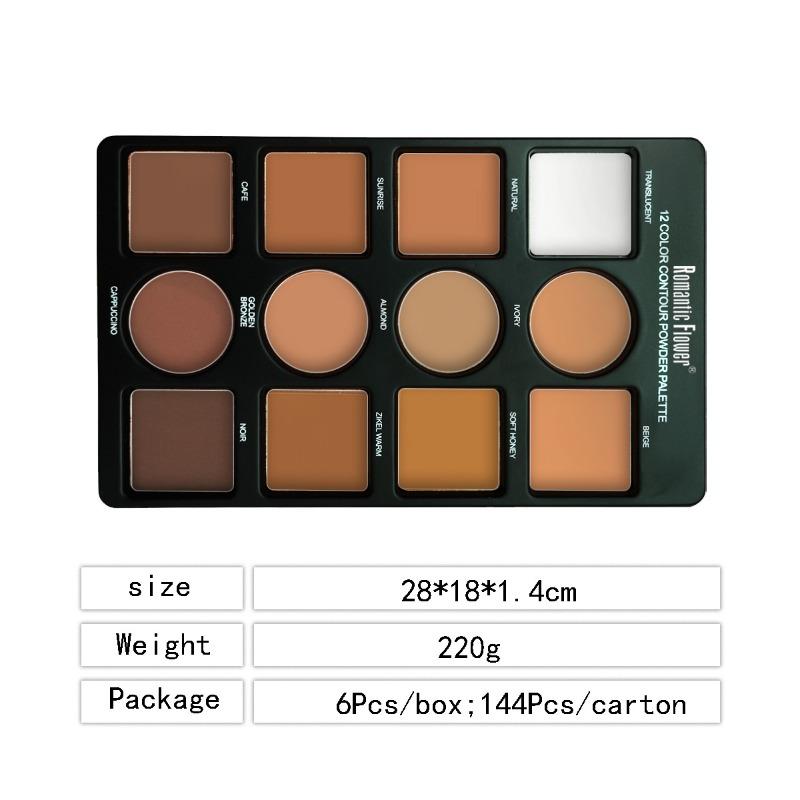 1PC 12-color Powder, Makeup, Grooming Tray, Concealer, Highlight and Brighten, Three-dimensional Matte Beauty.