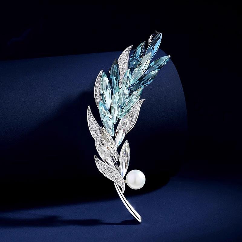 Crystal Wheat Ear Brooch, High-end Women's Personalized and Versatile Brooch, Light Luxury and Niche Design Sense Brooch