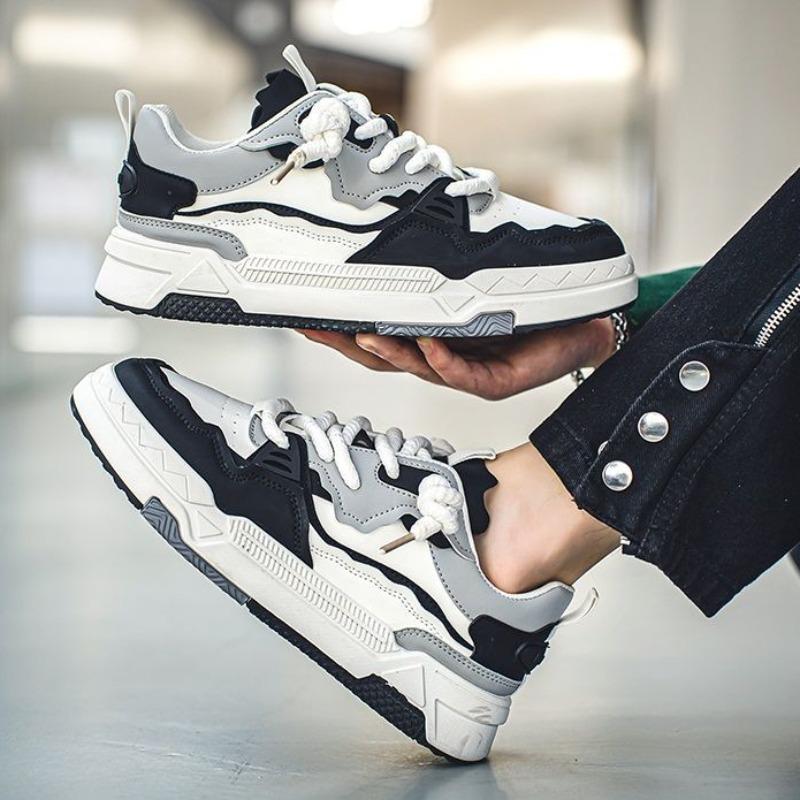 Mode für Männer und Frauen Leder Sneakers Frühling Neue bequeme Plattform Freizeitschuhe Vulkanisierte Schuhe Mode Schnürschuh Laufschuh