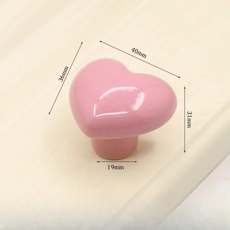 Heart Shaped Door Handles No- Punching Heart-shaped Cabinet Knob Colored Door Pull Handles Furniture