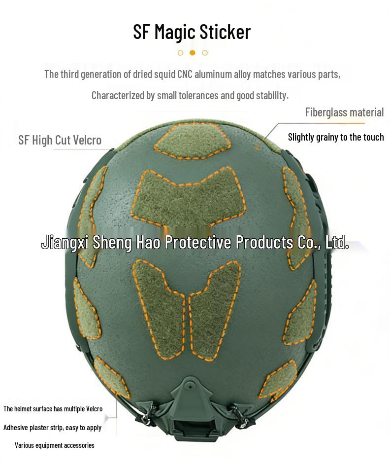 Wendy Fast High-Cut SF Fiberglass Helmet with Velcro, 1.5 kg - Dried Squid Safety Protection & Suspension.