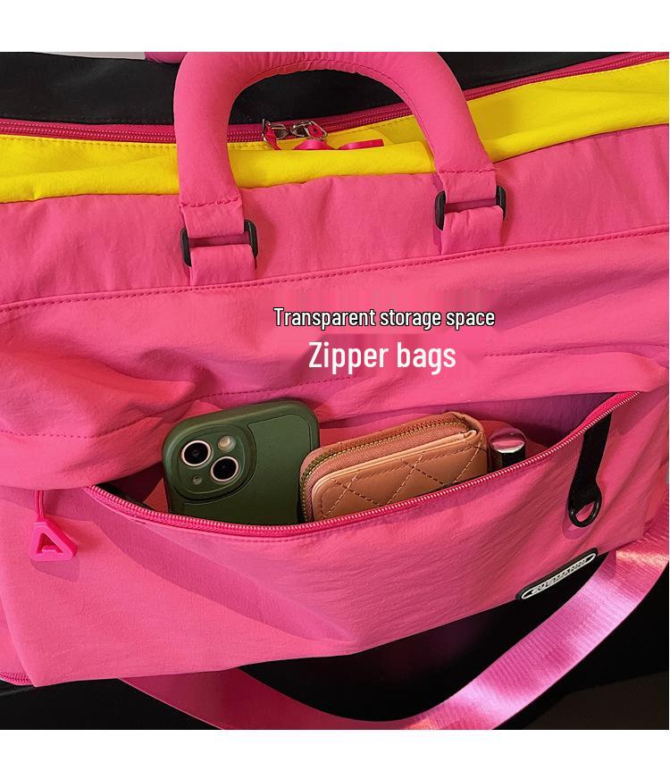Fashionable Large-Capacity Lightweight Travel Bag for Women and Men - Handheld, Shoulder, Crossbody, Sports, Fitness, Patchwork Storage Luggage Bag