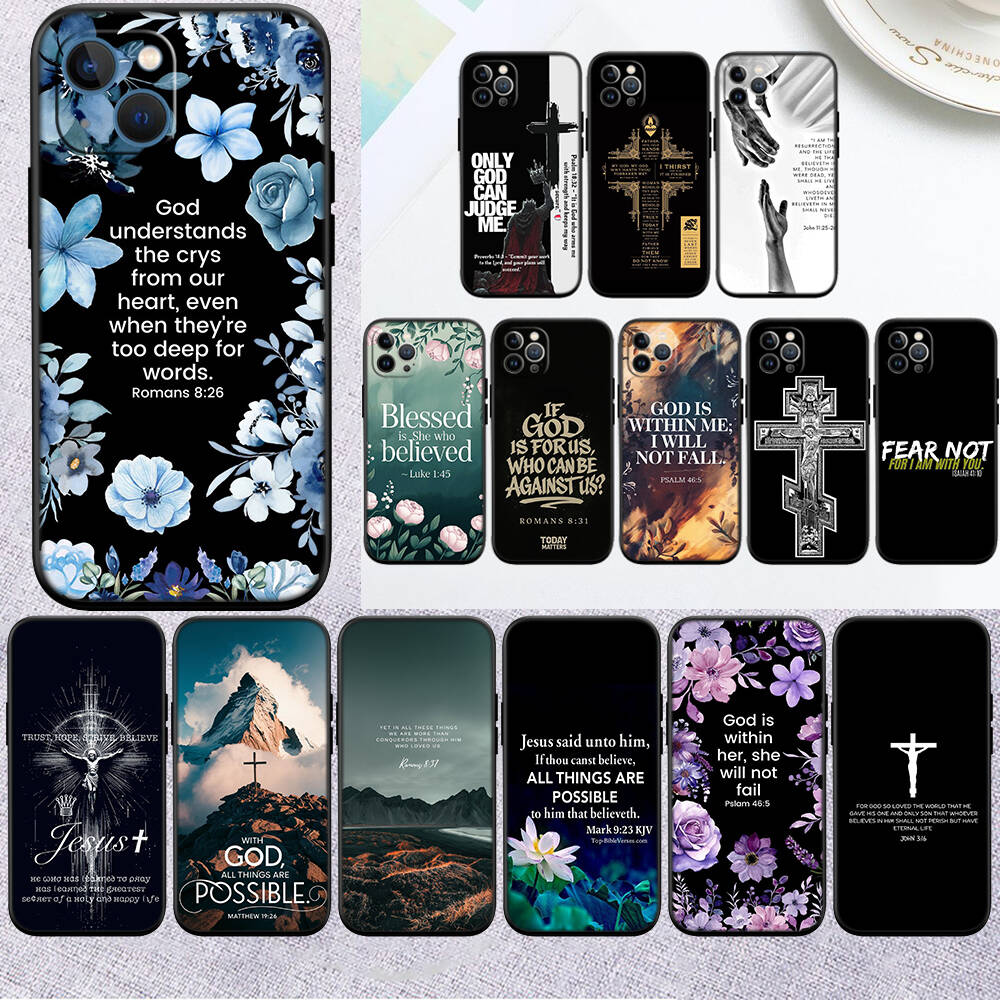 MH21 Bible verse Jesus Phone Shell Case for Redmi Note 8 9 10 11 11S 10C 10X 10A 10T 9A 9C 9T 9S 8T Pro Max Plus Prime