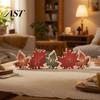 Lighted Fall Decorations for Home Thanksgiving LED Tabletop Decor, Maple Leaf Harvest Themed Wooden Desktop Centerpiece Centerpiece, Autumn