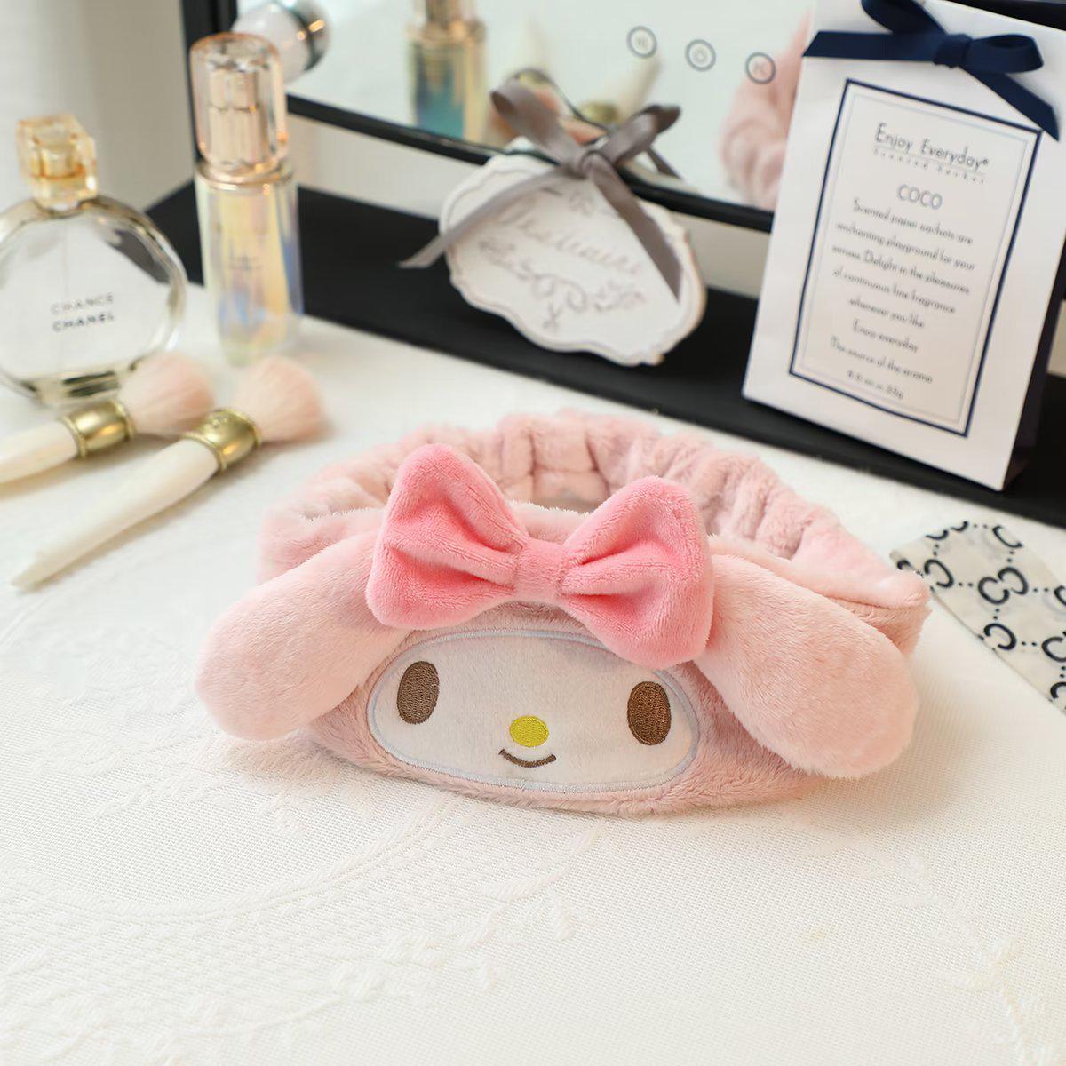 

Cartoon Hair Tie & Eye Mask: Cute Pompompurin My Melody Plush Hairband for Women