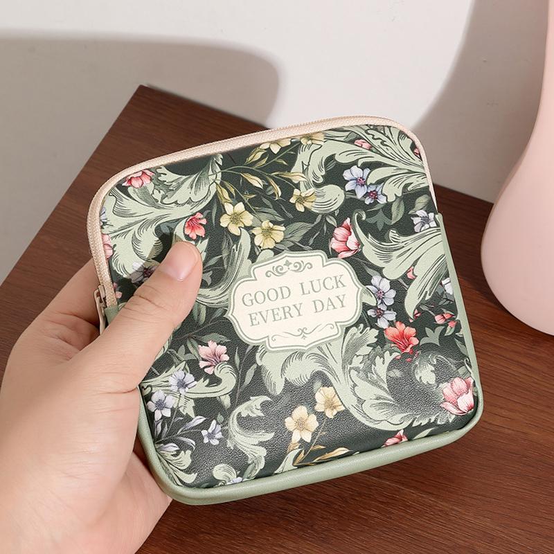 Creative PVC Sanitary Pads Bag Large Capacity Multipurpose Cosmetic Bag Portable Coin Purse Fashion Earphone Small Storage Bag
