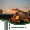 Heavy Duty Tree Stake Kit Metal Tree Stake With 3 Tree Straps And Ropes Tree Support Tools Leaning Trees Protection Stake Kit