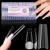 Sandwich Dual Nail Forms 240Pcs 15Size Quick Extensions-Dual Forms No Paper Forms Needed 3D Ellipse Manicure Forms Nail Art Tool