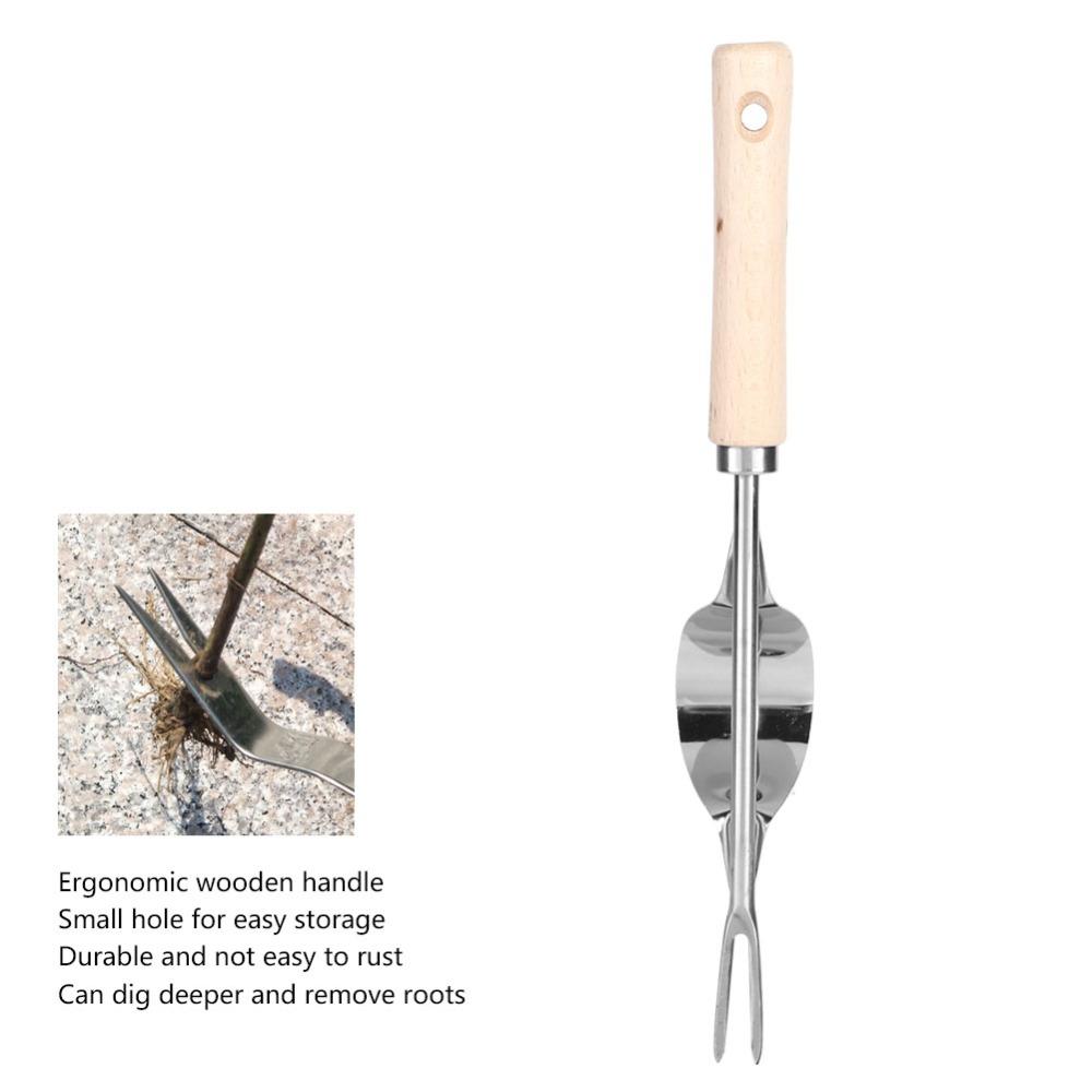 2PCS Silver Weed Puller Tool Multifunction Hand Weeder Fork Durable Garden Weeding Tool