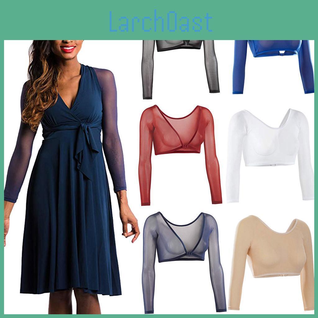 Side Both Wear Women Sheer Plus Size Seamless Arm Shaper Crop Top Shirt Blouses