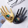 Polyresin Hand Jewelry Display Stand Support Holder Tower Organizer for Bracelet Necklace Watch Ring Tray, Black