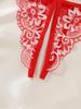 New Women Sexy Lingerie Red Bra Panties Set Cute Bow Ultrathin Lace Underwear Set Temptation Erotic  Outfits For Pretty Girls