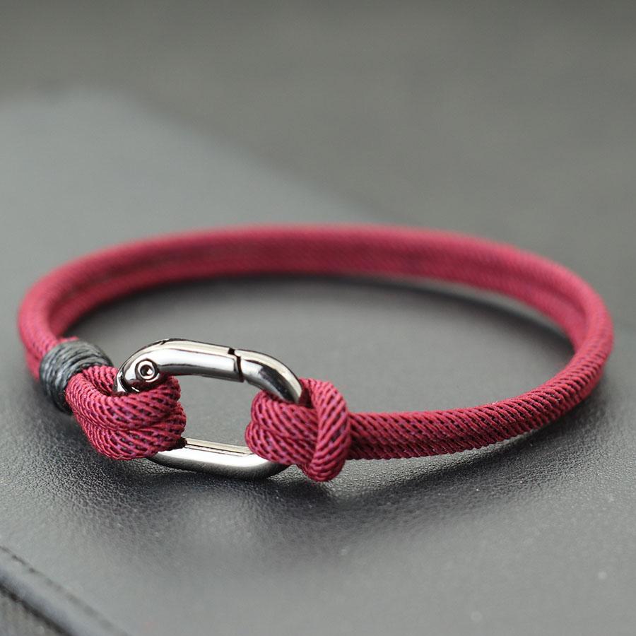Handmade Adjustable Alloy Braided Milanese Rope Oval Chain Spring Buckle Bracelet Gift Armband Jewelry for Men Women Students