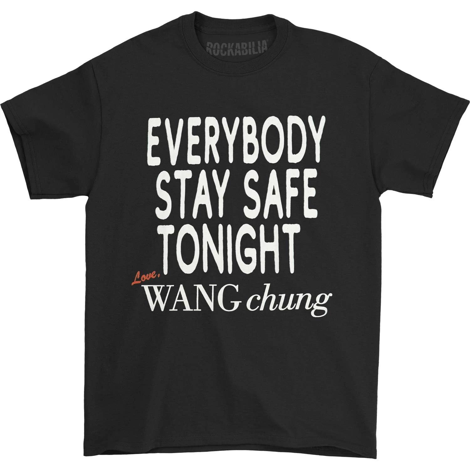Men s Wang Chung Stay Safe T-shirt Small Black M