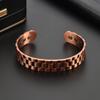 Men's Retro Red Copper Magnetic Tank Pattern Adjustable Therapy Bracelet