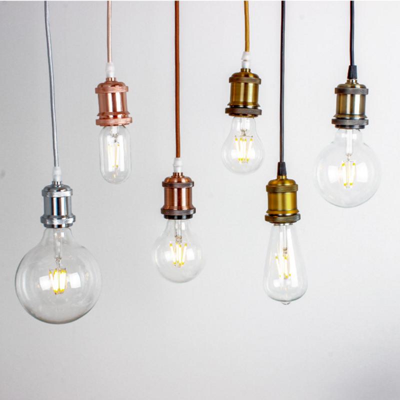 Edison Retro Aluminium Lampenfassung Hängedraht E27 Munddrehlampe Zubehör DIY Imitation Kupfer Schalterleiste Lampenfassung
