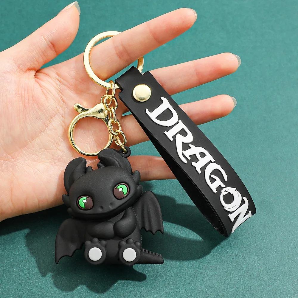 New How to Train Dragon Toothless Keychain Night Fury PVC Figurine Zinc Alloy Key Ring Backpack Charm Pendant Decor Accessory