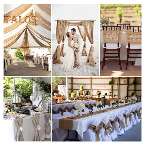 Party Tischläufer Jute Stoff Boho Stil Fleckabweisend Wohnkultur DIY Handwerk Wiederverwendbar Tischschutz Dekoration Prom Bankett Tischläufer für