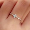 S925 Sterling Silver Zircon Four-Leaf Clover Ring - Exquisite Design, Versatile & Elegant Women's Jewelry