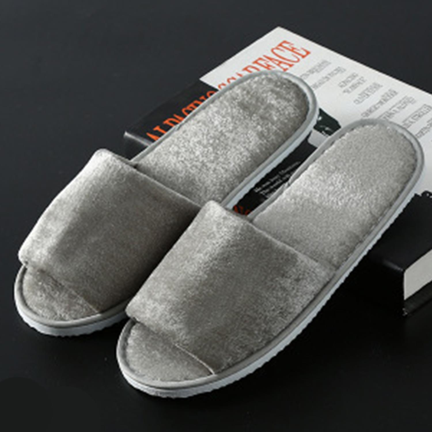 

Женские однотонные тапочки из кораллового флиса, мягкие, многоразовые, домашние, гостеприимные тапочки, праздничные подарки для гостей на свадьбе 43 серый