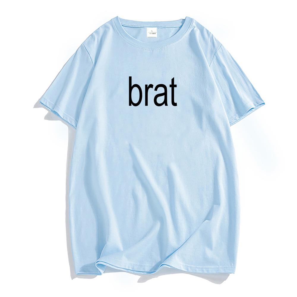 2024 Album Brat Graphic Tshirts Singer Charli XCX  Printing T-shirts Men/Women Hip Hop Streetwear Cotton Short Sleeve Summer Tee