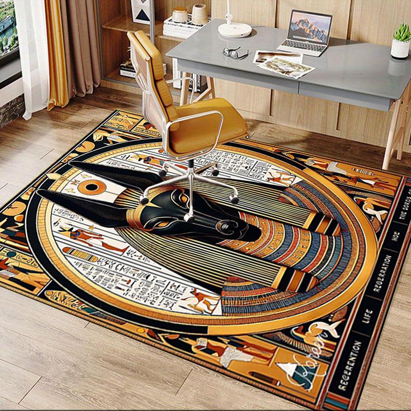 1PC Anubis Egyptian Anti-slip carpet, suitable for Office, bedroomand playrooms. It can also be used as a sofa footrest cover-R35