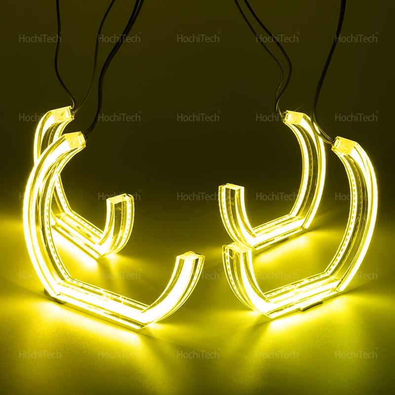 Tagfahrlicht-Set (DRL) mit Angel Eyes, LED-Scheinwerferring im CSL-Stil, zitronengelb, für BMW 2er F22 F23 M2 F87 (vor Facelift, 2014–2018)