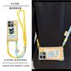 KEYSION Crossbody Strap Phone Case for TECNO Spark Go 2023 Pop 7 Pro Cute Cartoon Long Lanyard Mirror Shockproof Cover for Infinix Smart 7