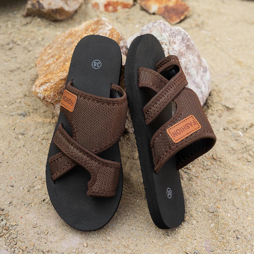 Ultra Light Sole, Large Size, Flat Bottomed Casual Slippers for Women, Lightweight Open Toe Set, Color Blocked Beach Slippers for Feet