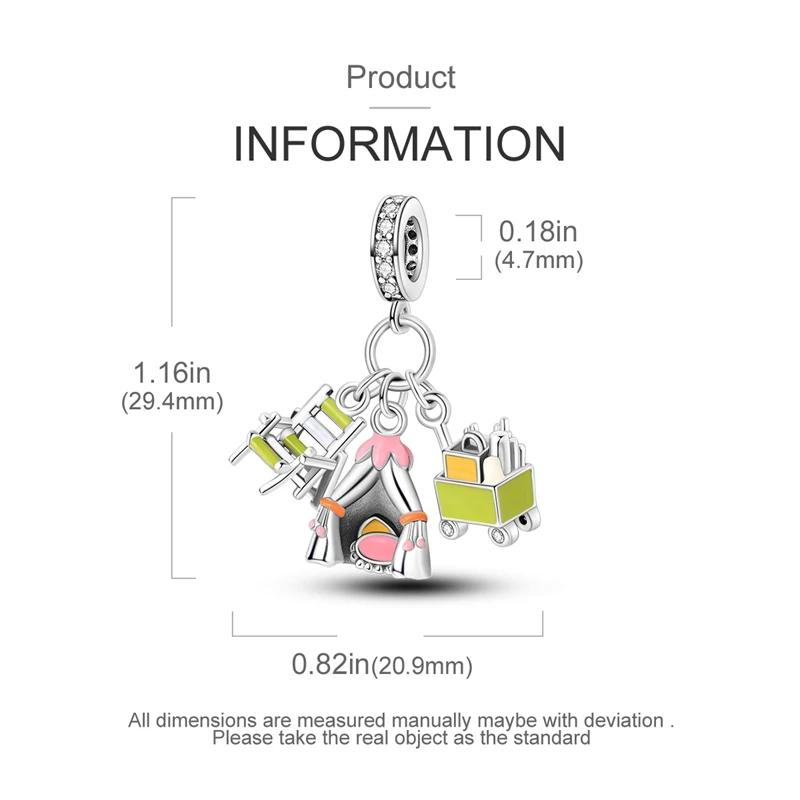 Charms Coppercamping Tools Tent Chairs Pendants Fit Charms Plataoriginal Bracelet Beads Women Jewellery Making Diy