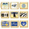 Y2K Golden Charm Camera Heart Cherry Shark Cat Sun Italian Charm Links Fit 9MM Bracelet Stainless Steel DIY Jewelry Making Gifts