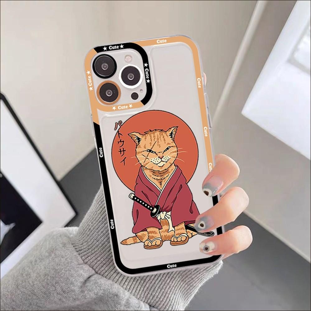 JAMULAR Neko Ramen Japan Cat Anime Phone Case For IPhone 11 12 13 Mini Pro XS MAX 8 7 6 6S Plus X 5S SE 2020 XR Clear Case