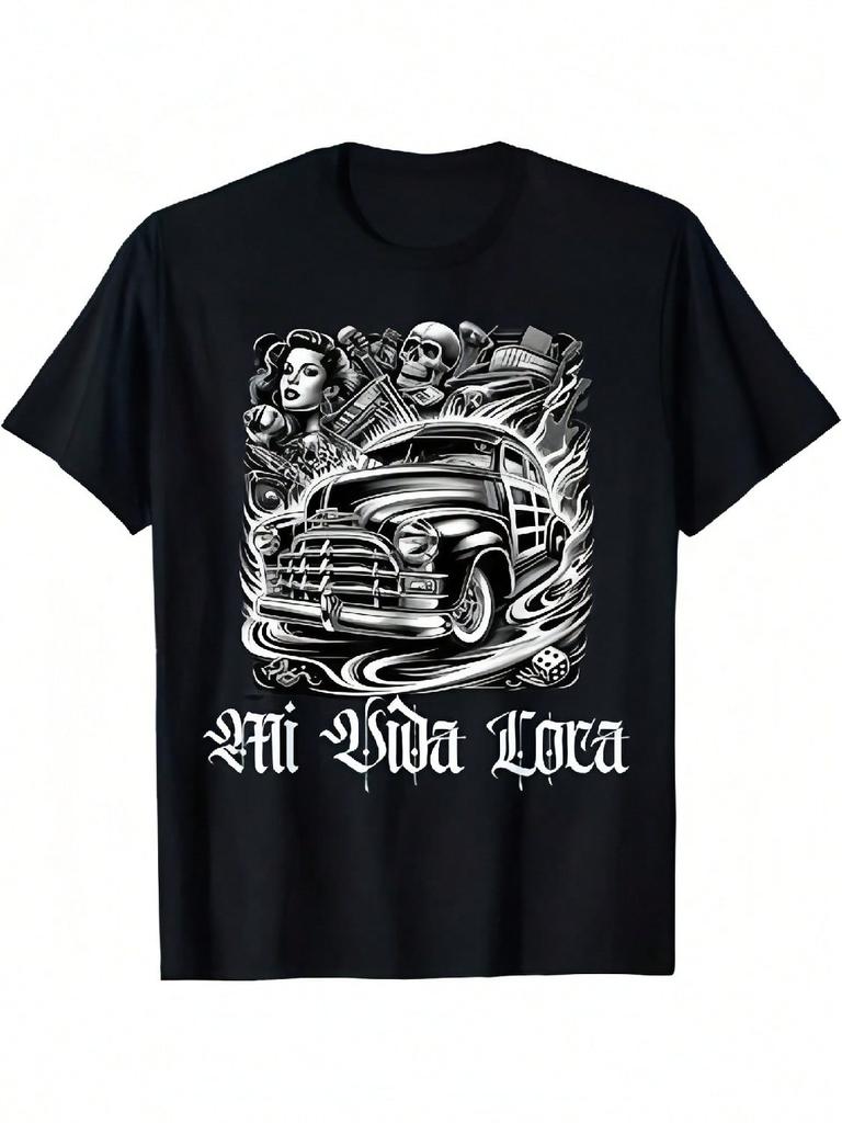 Mexican Lowriders Classic Mi Vida Loca Woody T-Shirtd