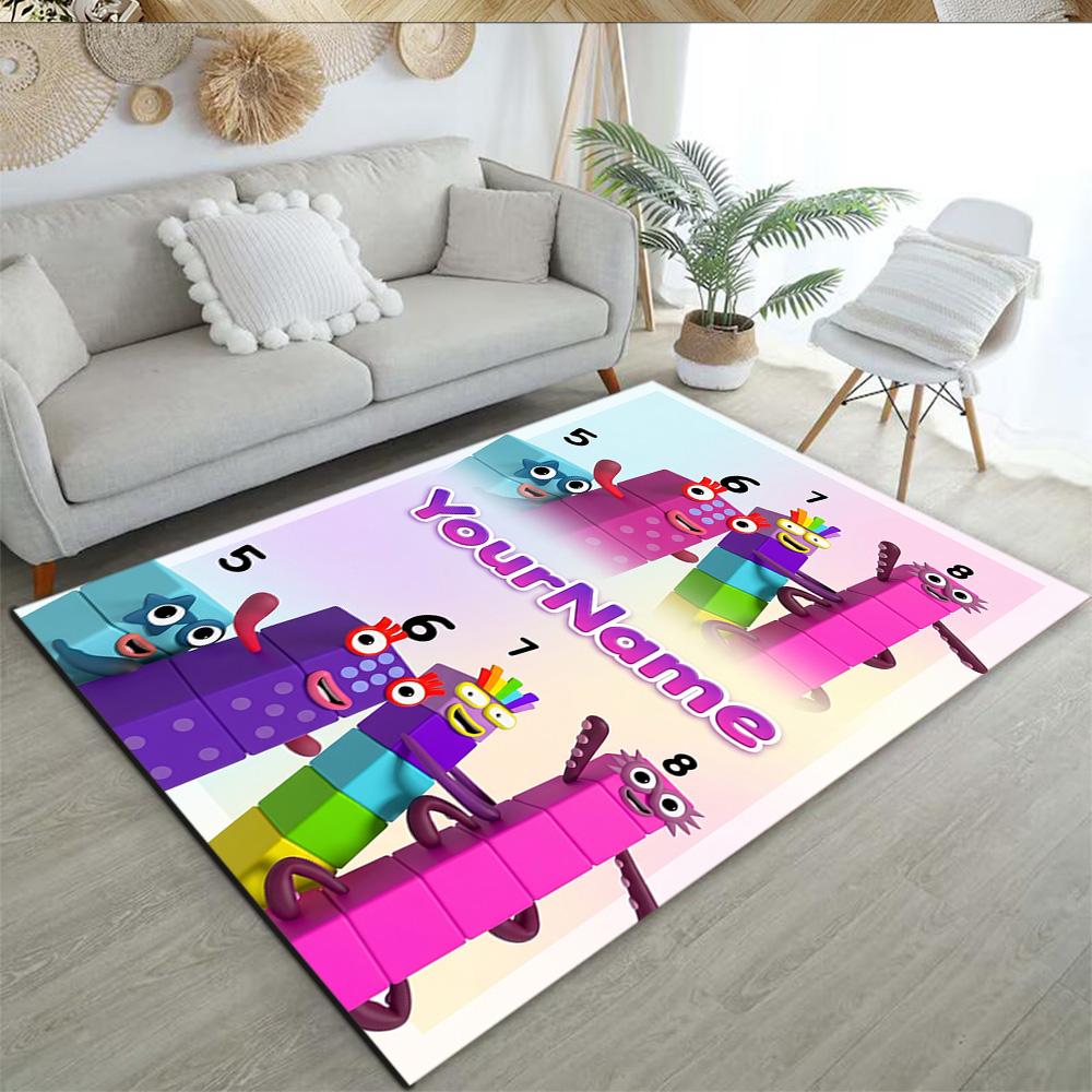 Numberblocks Customizable Name Floor Mat Design for Decorate room Kitchen Balcony Study room Antislip Carpet Office home decor