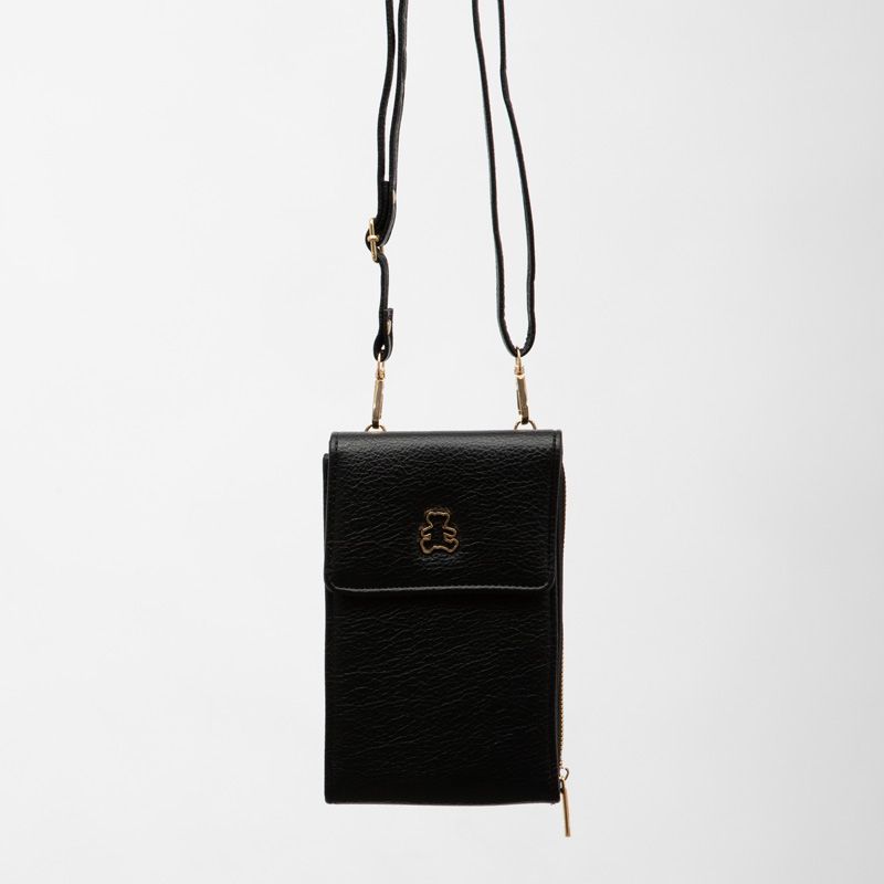 Pochette à rabat 12x19x5cm pour portable avec logo dorée anse amovible Femme LULU CASTAGNETTE