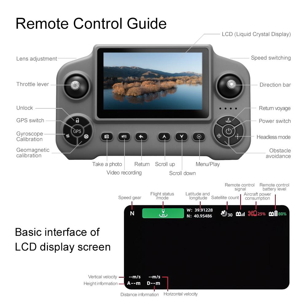 2026 V918 Max Drone Laser Intelligent Obstacle Avoidance Avoidance 8K GPS Professional Camera FPV 3000M RC Quadcopter with LCD Screen Remote Control