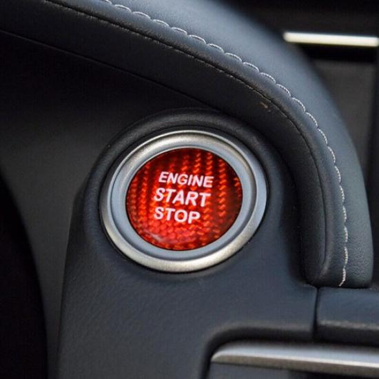 Red Carbon Fiber Engine Start Buttons Cover Trim Fit For Lexus IS250 IS300 IS350