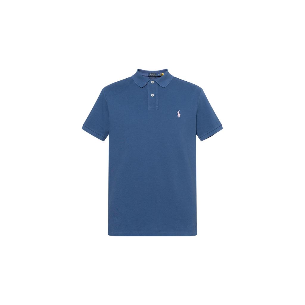 Polo Ralph Lauren Solid Color Logo Embroidered Short Sleeve Polo Shirt Men Tops Royal-Blue 710680784-322