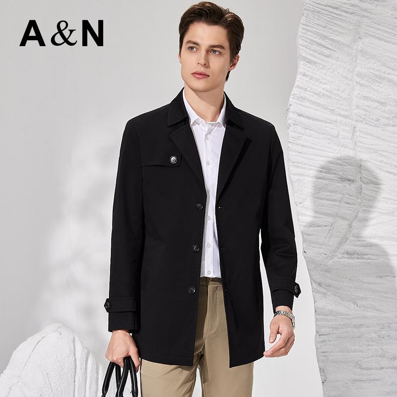 Men's Cotton Mid-Length Windbreaker Coat