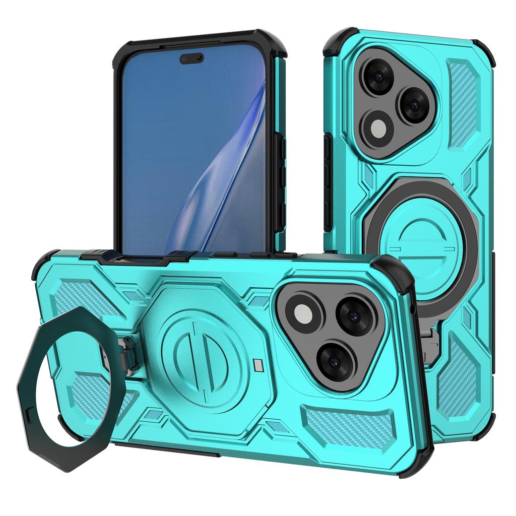 For Honor 400 Lite 5G Magnetic Case Rotating Metal Kickstand Shockproof PC+TPU Phone Back Cover