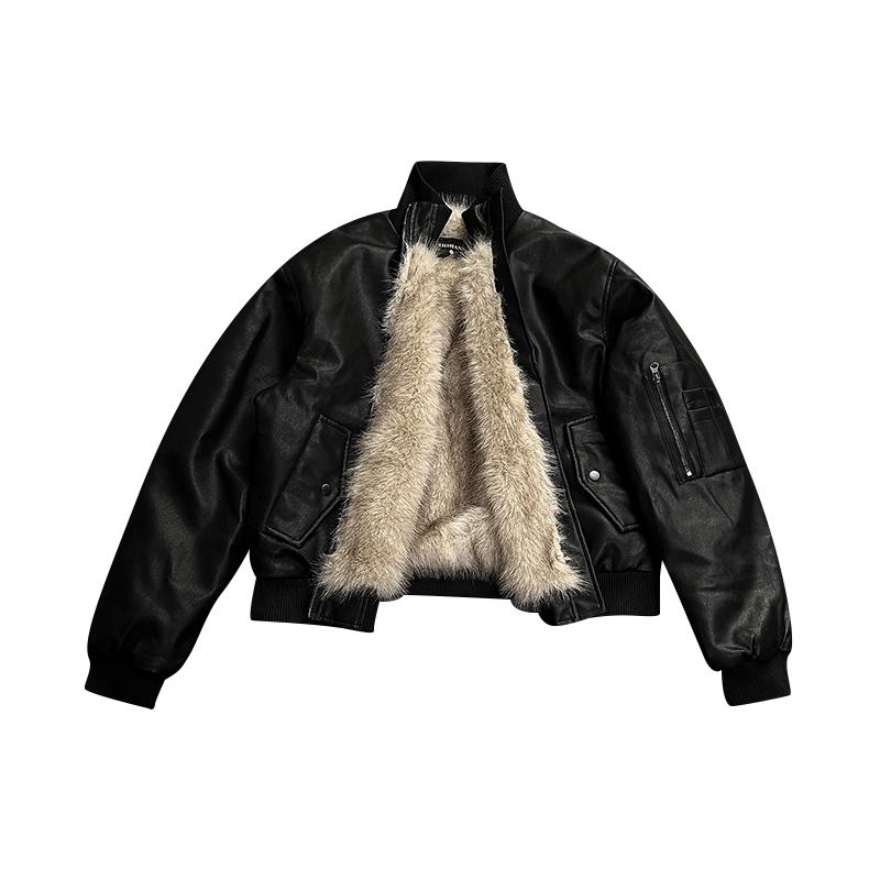 Men's Retro Pilot Leather Jacket: Mountain Eagle Cotton Winter Parka