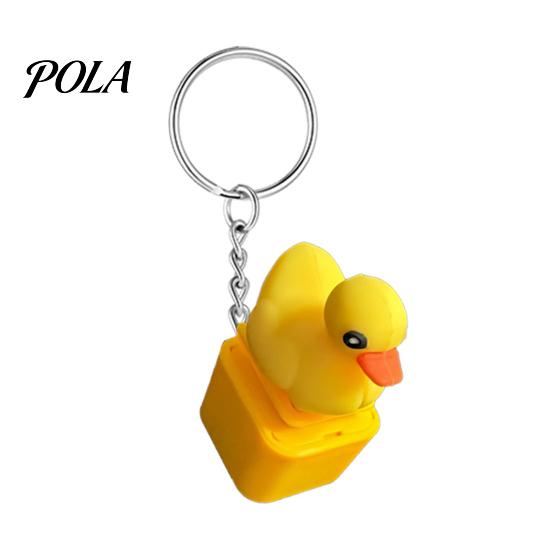 Duck Sound Button Keychain, Rechargeable Fidget Clicker with Real Sound & LED Light, Funny Interactive Desk Stress Relief Toy Gifts for Adults