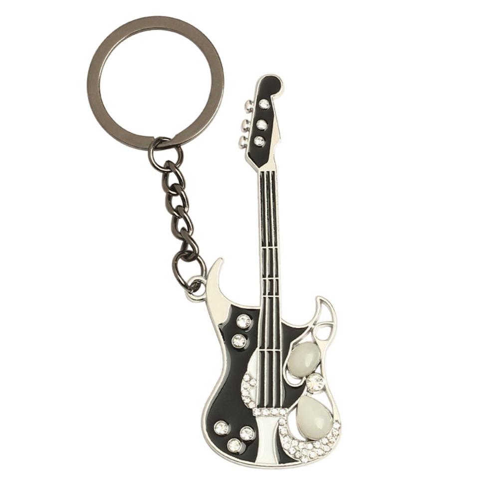 Y2k Y2k Guitar Keyring Guitar Shape Spot Drill Guitar Keychain Sweet Guitar Keychain  Bag Pendant