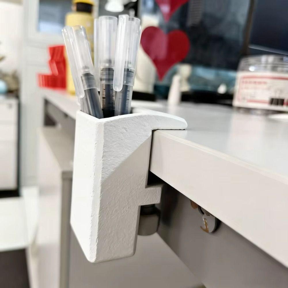 Detachable Clamp Clip-On Pencil Box Desk Stationery Container  Home Organization
