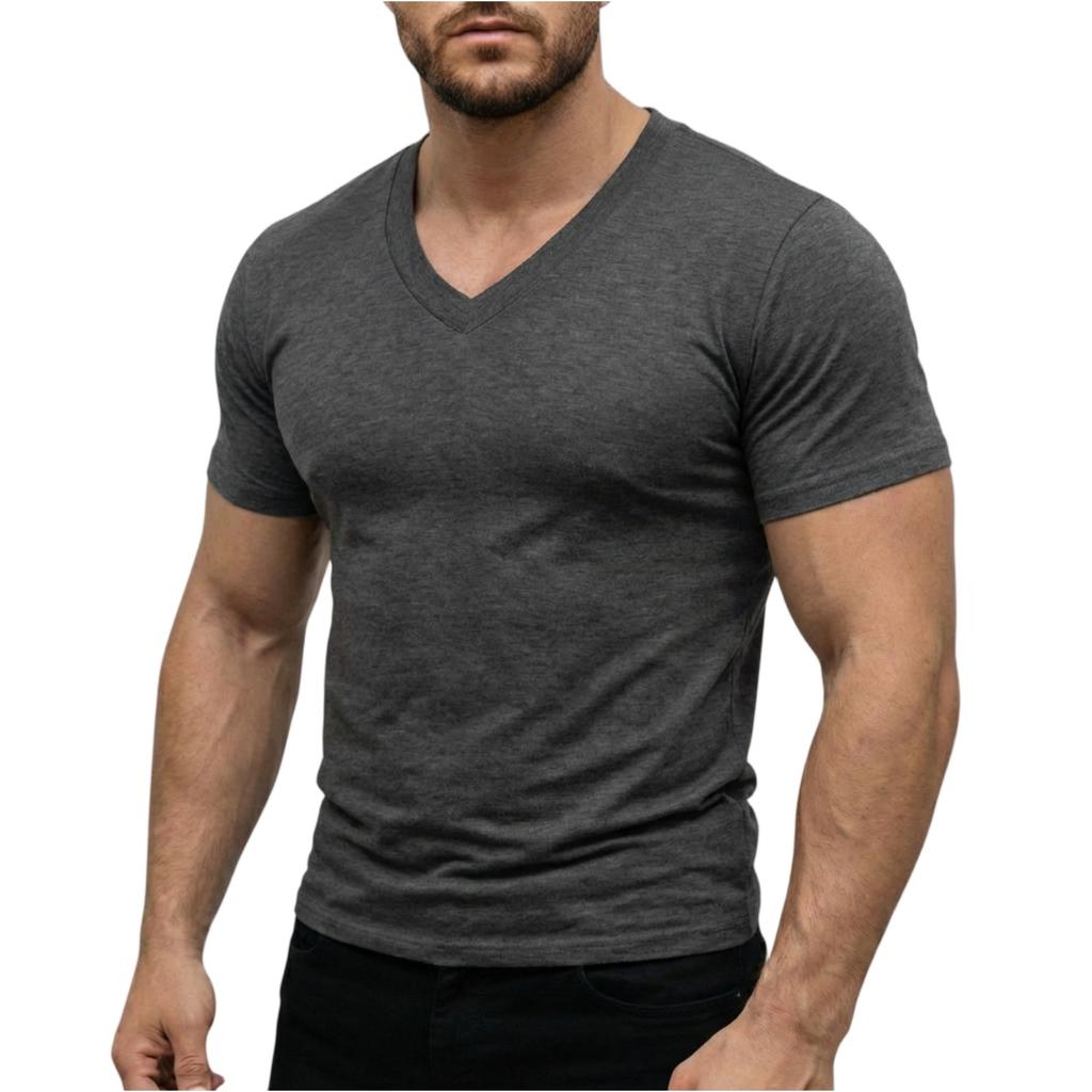 Men’s Lightweight V Neck Short Sleeve T Shirt Soft Breathable Stretch Casual Athletic Top for Everyday Wear