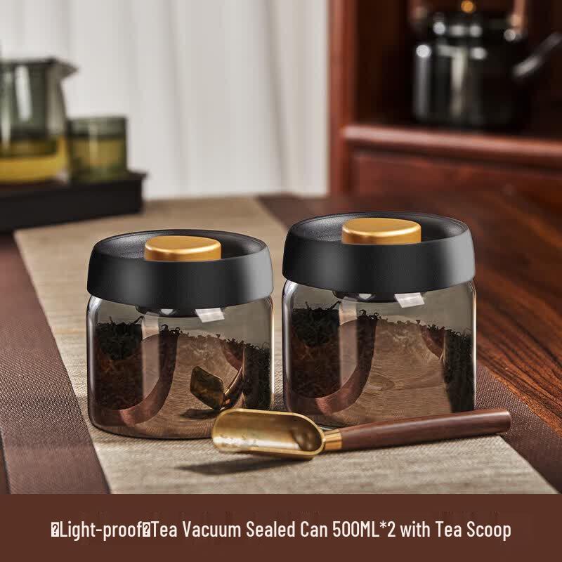 Light-blocking Vacuum Glass Tea Canister