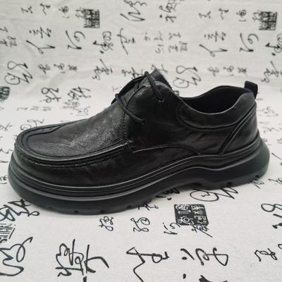 Wysokiej jakości jesienne lekkie skórzane buty biznesowe męskie skóra bydlęca okrągły nosek trend moda casualowe męskie buty skórzane