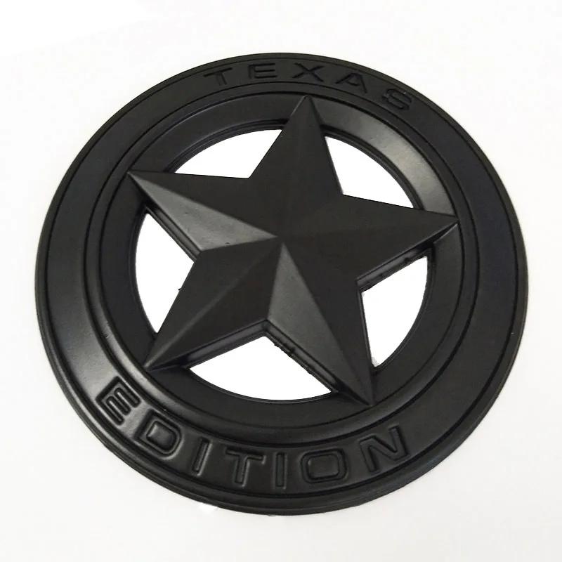 1Pc Metal TEXAS EDITION Shield Pentagram 3D Emblem Badge Car Fender Side Tail Body Sticker for Wrangler Liberty Grand Cherokee