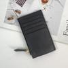 Women's Japanese Korean Style Multi-Card Cowhide ID Holder with Zipper Coin Purse