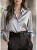 Elegant Women's Long Sleeve Solid Color Button Shirt - Spring/Autumn Fashion